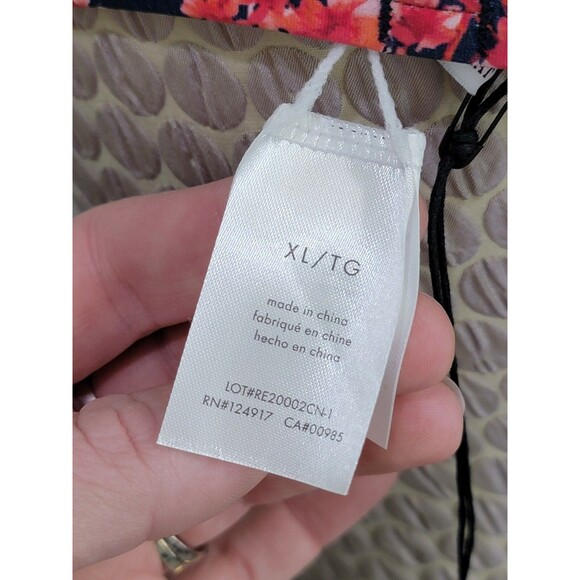 * Women's XL We Wore What Pink Navy Flower Bikini Top Swimsuit Retro Suit NEW WT - Picture 8 of 8